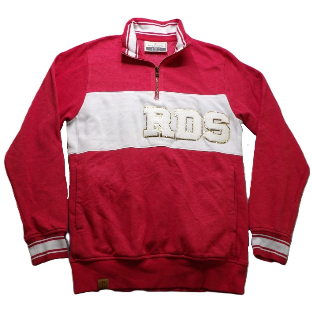 Holloway 1/4 Zip Pullover Sweatshirt Red White RDS Lettering Adults Small Casual